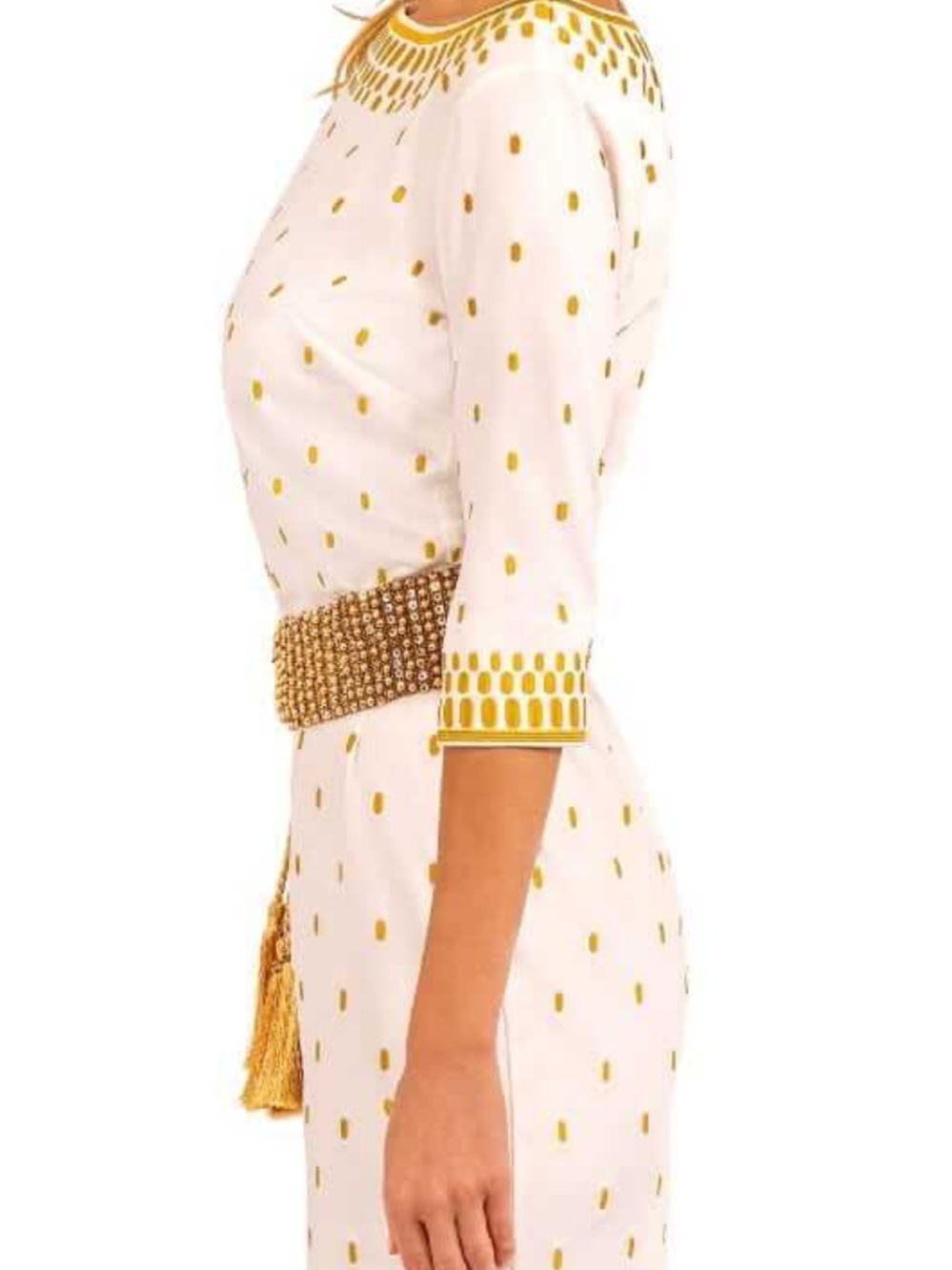 Gretchen Scott Rocket Girl white with gold embroidered Trim M like new - Picture 7 of 14